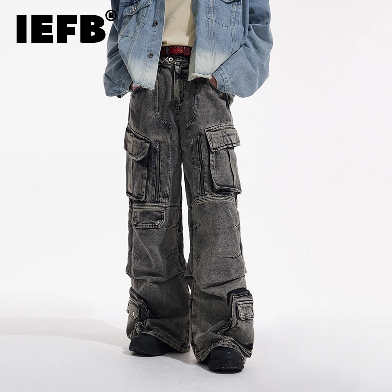 IEFB Niche Design Vintage Men's Overalls Multi-pocket Jeans Zipper High Waist Solid Color Personalized Male Denim Pants 9A7703
IEFB Niche Design Vintage Men's Overalls Multi-pocket Jeans Zipper High Waist Solid Color Personalized Male Denim Pants 9A7703