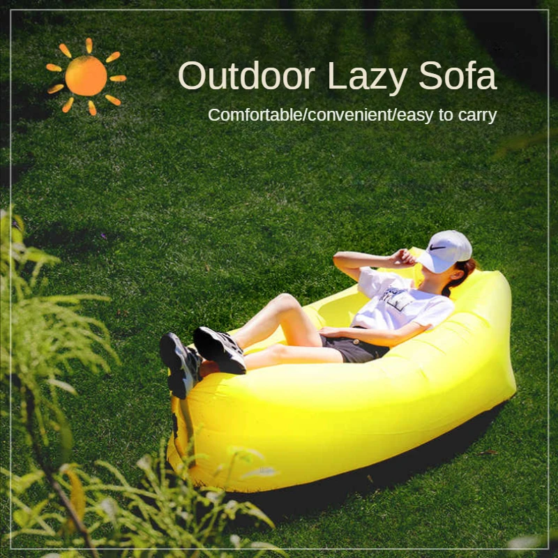 

Outdoor lazy net red inflatable sofa portable single lunch break music festival air bed beach camping air cushion thickened