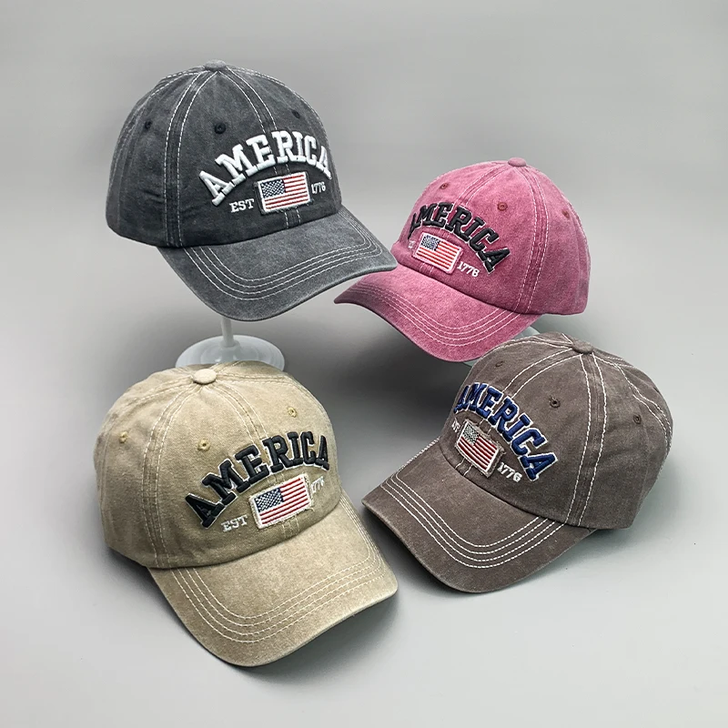 Retro Kpop Letter America Embroidery Men Women Baseball Hats Cotton Classic Streetwear Comfortable Casual Adjustable Sport Caps
Retro Kpop Letter America Embroidery Men Women Baseball Hats Cotton Classic Streetwear Comfortable Casual Adjustable Sport Caps
