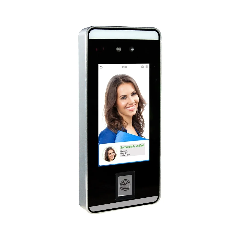 WEBSERVER cloud based 5 inch Touch screen Visible Light Biometric access control Face recognition system with fingerprint reader
WEBSERVER cloud based 5 inch Touch screen Visible Light Biometric access control Face recognition system with fingerprint reader