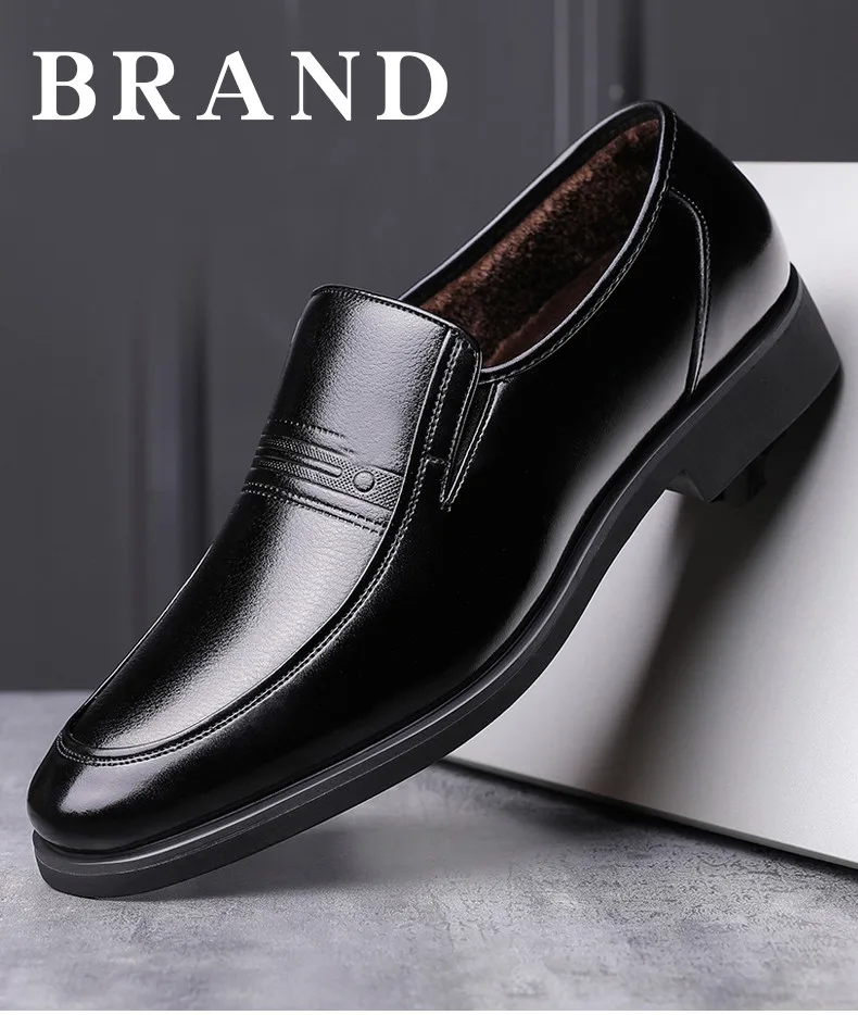 STRONGSHEN Italian Men Leather Shoes Warm Height Increase 6CM Loafers Dress Moccasins Breathable Slip on Driving Shoes Size 48 STRONGSHEN Italian Men Leather Shoes Warm Height Increase 6CM Loafers Dress Moccasins Breathable Slip on Driving Shoes Size 48