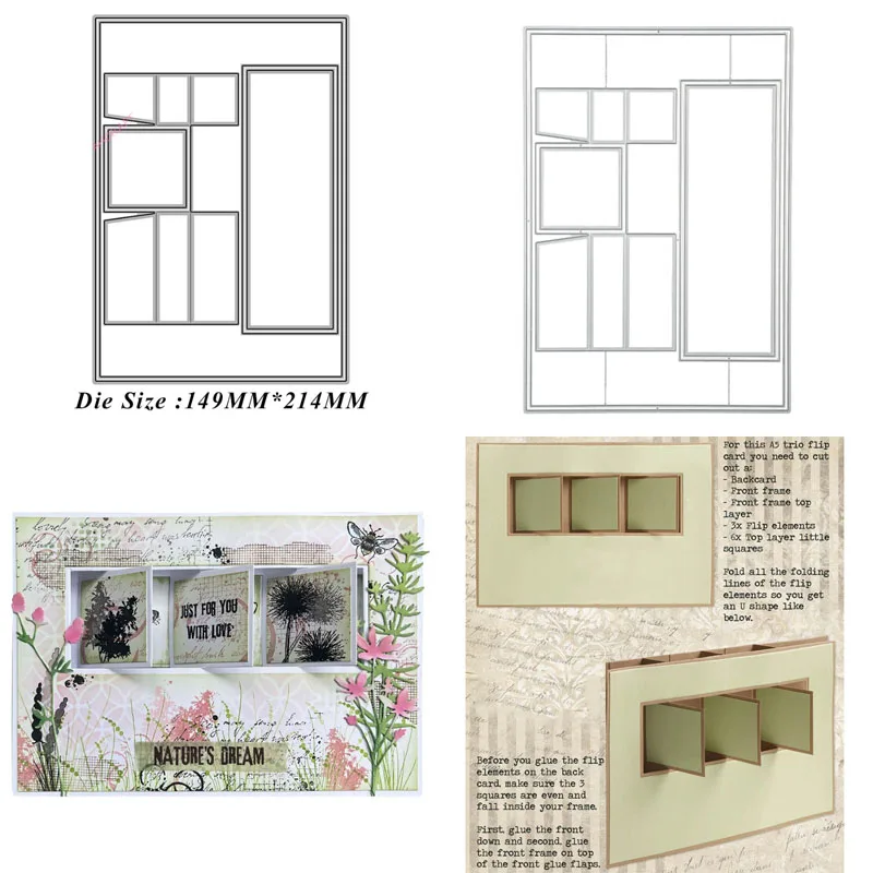 Flipping Card New Cutting Dies Metal Cut Dies Stencils Scrapbooking Photo Album Decorative Embossing DIY Paper Cards
Flipping Card New Cutting Dies Metal Cut Dies Stencils Scrapbooking Photo Album Decorative Embossing DIY Paper Cards