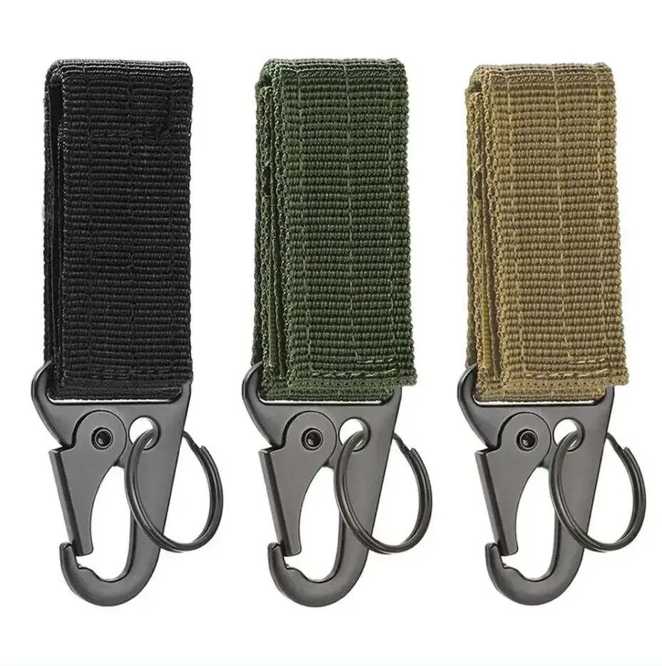 

Military Tactical Hanging Buckle Key Hook Molle Nylon Webbing Carabiner Belt Triangle Keychain for Outdoor Climbing Camping Tool