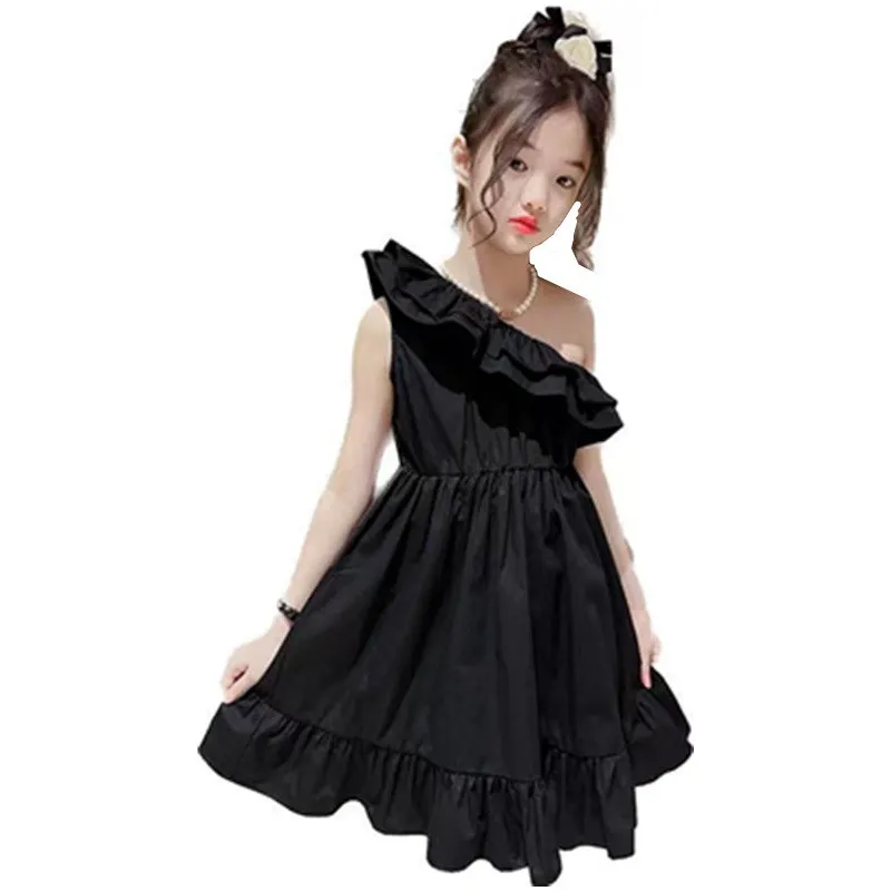 Summer Dresses For Girls Solid Color One Off-The-Shoulder Clothes Casual Style Teenage Black Costumes Kids 6 8 10 12 14Years Old
Summer Dresses For Girls Solid Color One Off-The-Shoulder Clothes Casual Style Teenage Black Costumes Kids 6 8 10 12 14Years Old