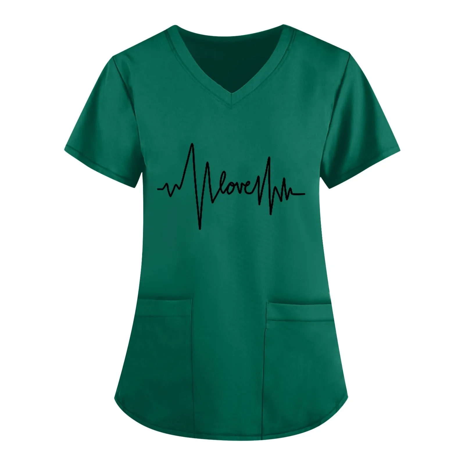 Women's Electrocardiogram Printing T-shirt Short Sleeved V-Neck Pocket Casual Simplicity Protective Work Clothes For Women
Women's Electrocardiogram Printing T-shirt Short Sleeved V-Neck Pocket Casual Simplicity Protective Work Clothes For Women
