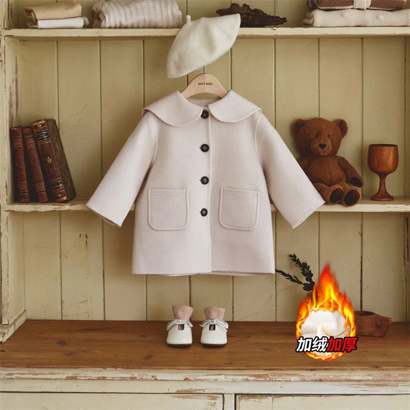 Шерстяное пальто для девочек, ветровка, 2023 простая теплая плотная зимняя хлопковая куртка, детская одежда для подростков
Шерстяное пальто для девочек, ветровка, 2023 простая теплая плотная зимняя хлопковая куртка, детская одежда для подростков