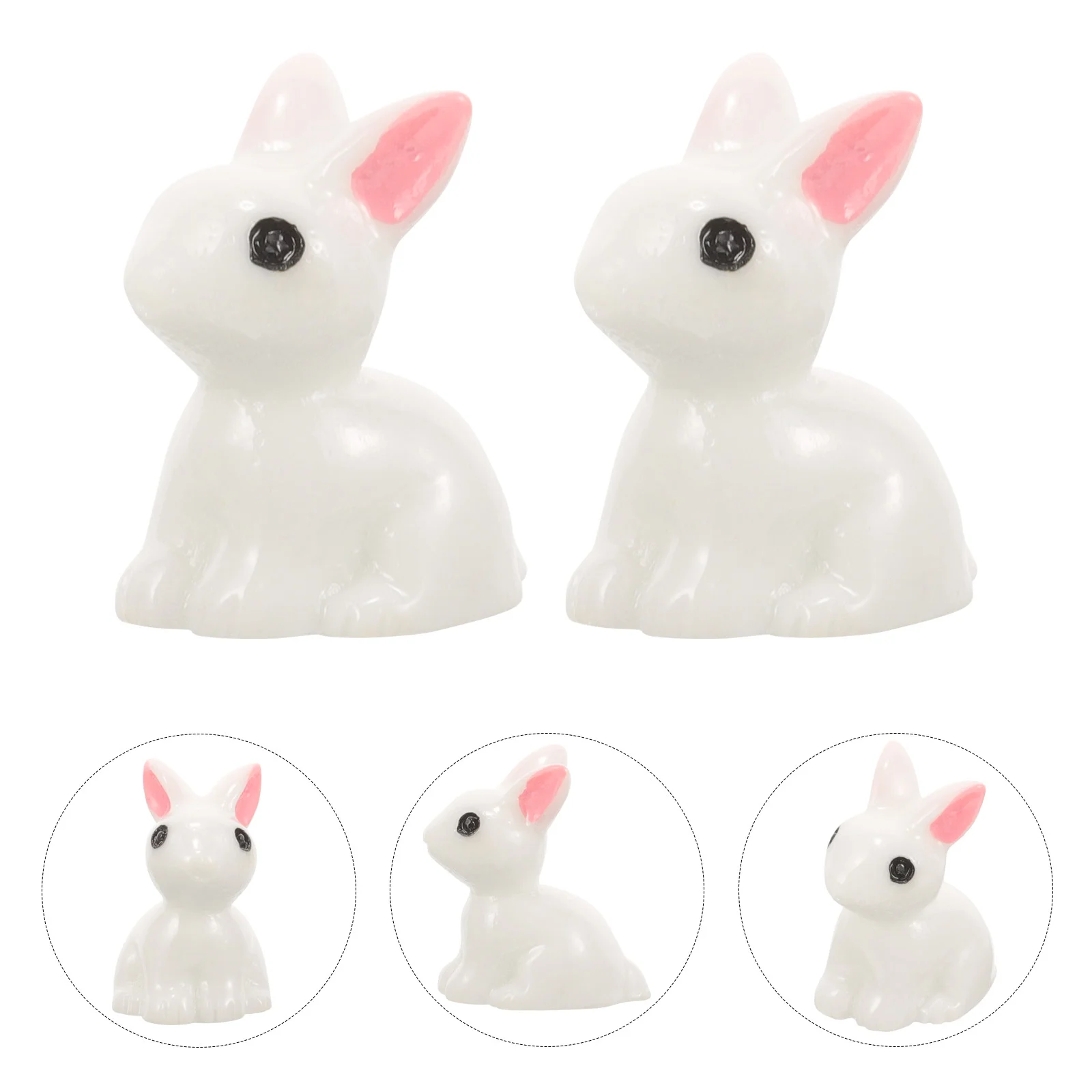 

100pcs Miniature Rabbit Decorations Bonsai Rabbit Models Rabbit Resin Ornaments