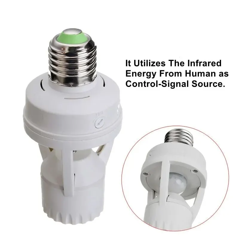 Smart E27 PIR Motion Sensor Light Switch 110V, 220V Detector Base Lamp Holder Lux Time Delay Adjust Control Bulb Socket 1 Mallzona Sc3e6b8df58654d58994cfeeb9065abcdE Smart E27 PIR Motion Sensor Light Switch 110V, 220V Detector Base Lamp Holder Lux Time Delay Adjust Control Bulb Socket Mallzona