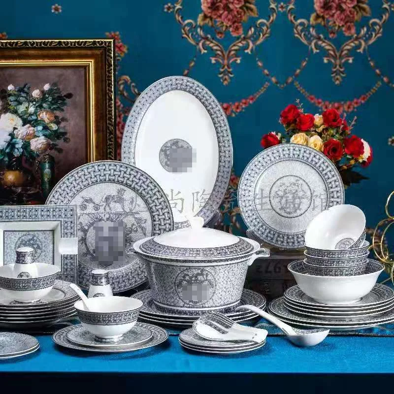 Gift box for luxury European 58 western style ceramic tableware bone porcelain plate kitchen table set dish set flatware set
Gift box for luxury European 58 western style ceramic tableware bone porcelain plate kitchen table set dish set flatware set