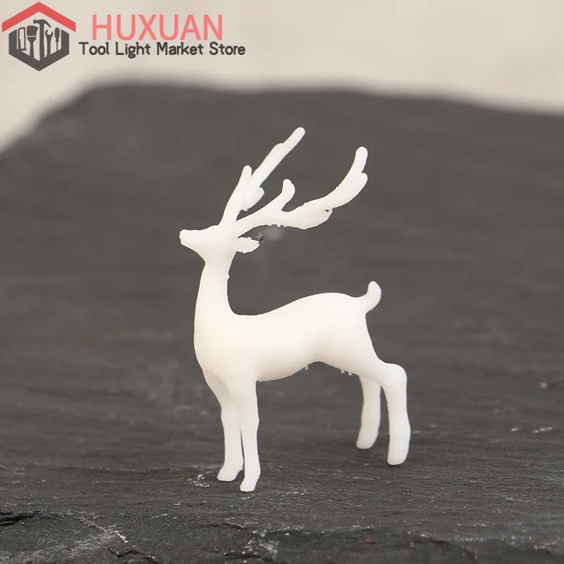 

1Pc Mini Resin Crystal Deer Christmas Forest Elk White Dessert Table Decor Merry Christmas Decor For Home Kids New Year Gift