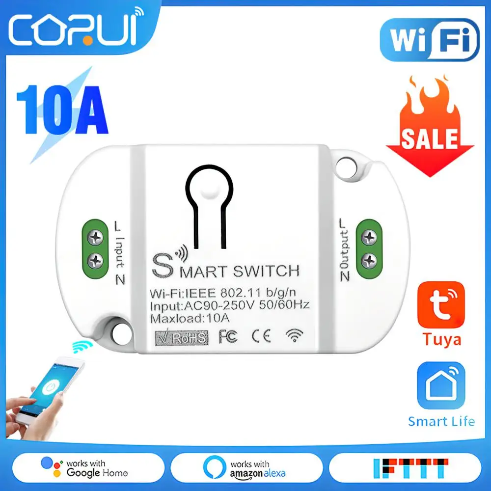 

Smart Home Breaker Module Timer Wireless Switches Work With Alexa Home Smart Switch Mini Smart Life Tuya Wifi 10a