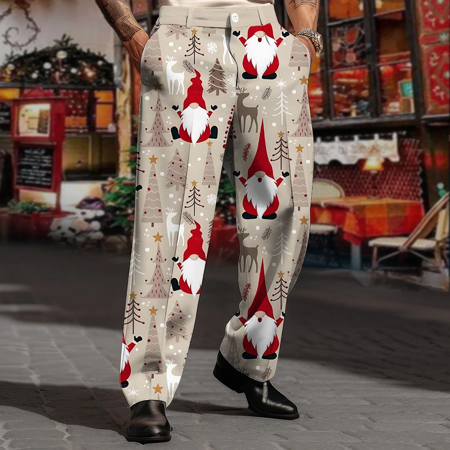 

Christmas Men's New Trend Handsome Versatile Casual Pants Straight Pants Sweat Pants Fashionable Large Size Suit Pants