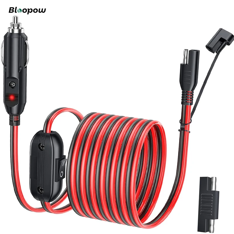 

Bloopow 16AWG 12V Cigarette Lighter SAE Battery Charger Cable Cigarette Lighter Plug to SAE Quick Release Adapter with Switch