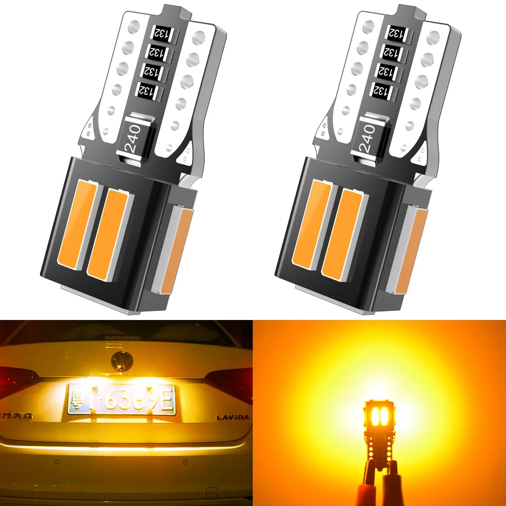 

2Pcs W5W T10 LED Canbus No Error Bulb Car Interior Light 194 168 LED Signal Lamp For Mercedes-Bens Bmw Audi Ford 6000K 12V Amber