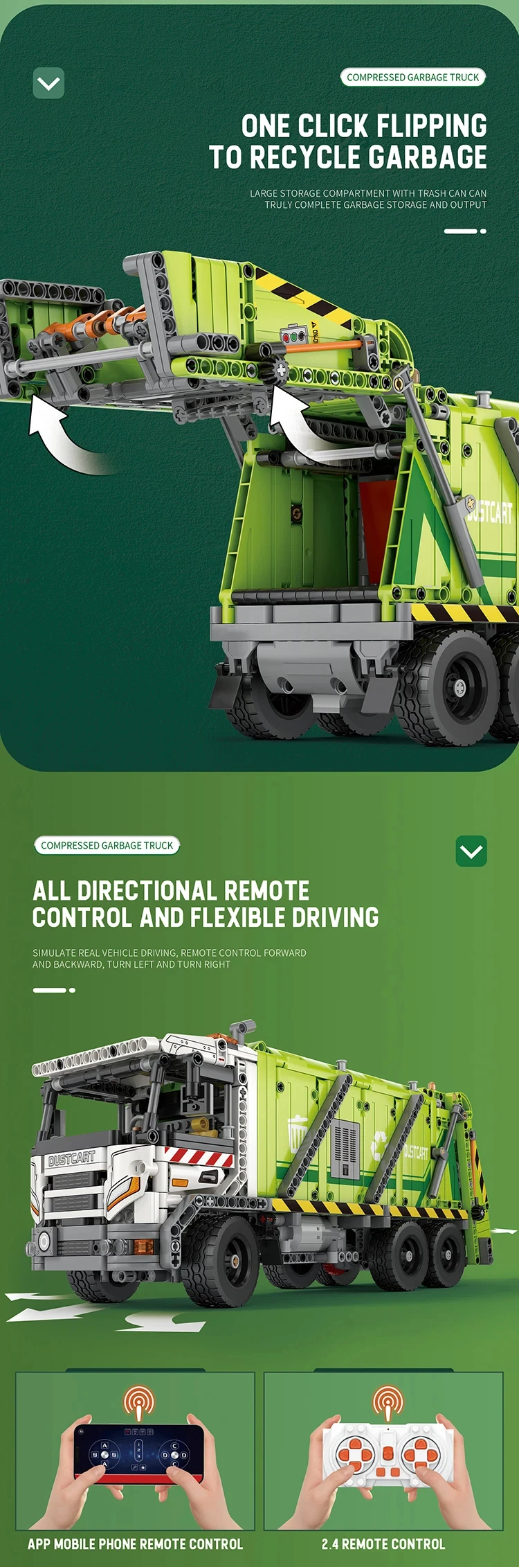 1468PCS Remote Control Compressed Garbage Truck Building Blocks City Sanitation Technical RC Car Model Bricks Kids Toys Gift MOC 1468PCS Remote Control Compressed Garbage Truck Building Blocks City Sanitation Technical RC Car Model Bricks Kids Toys Gift MOC