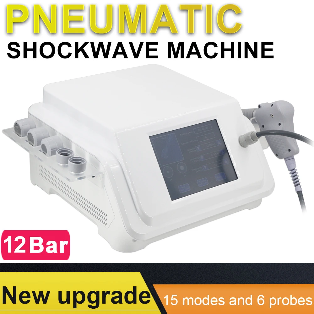 Новая пневматическая машинка для ударно-волновой терапии, 12 бар, для снятия боли в локтях, для лечения фасциита, для тела, для расслабления тела