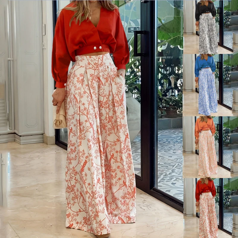 Women's V Neck Long-sleeved Shirt and Pants Fashion Office Lady Commuter Wide Leg Pants Set Elegant Casual Streetwear Outfit
Women's V Neck Long-sleeved Shirt and Pants Fashion Office Lady Commuter Wide Leg Pants Set Elegant Casual Streetwear Outfit