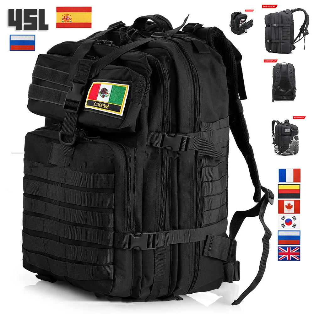 

Новый водонепроницаемый военный тактический рюкзак 30 л/45 л, мужской армейский рюкзак 3P для атаки, полевая походная Сумка для кемпинга, дорожные сумки из ткани Оксфорд 900D
