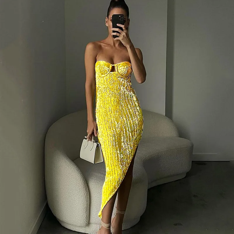 2023 Fashion sexy sequin top skirt hot summer selling new backless irregular dress
2023 Fashion sexy sequin top skirt hot summer selling new backless irregular dress