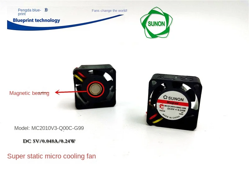 Brand New & Original MC20100V3-Q04C-GA9 Miniature 2010 2cm Magnetic Floating Speed Measuring 5V Mute Cooling Fan
Brand New & Original MC20100V3-Q04C-GA9 Miniature 2010 2cm Magnetic Floating Speed Measuring 5V Mute Cooling Fan