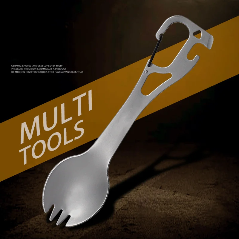 Portable EDC Multi Tool Carabiner Bottle Can Opener Screwdriver Wrench Buckle Outdoor Tableware Fork Spoon Camping Travel
Portable EDC Multi Tool Carabiner Bottle Can Opener Screwdriver Wrench Buckle Outdoor Tableware Fork Spoon Camping Travel