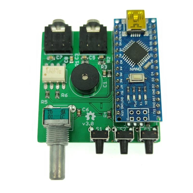 Open CW Keyer MK2 KIT With Metal Case CW Keyer MK2 KIT CW Speed Adjustable From 1 To 999 WPM
Open CW Keyer MK2 KIT With Metal Case CW Keyer MK2 KIT CW Speed Adjustable From 1 To 999 WPM