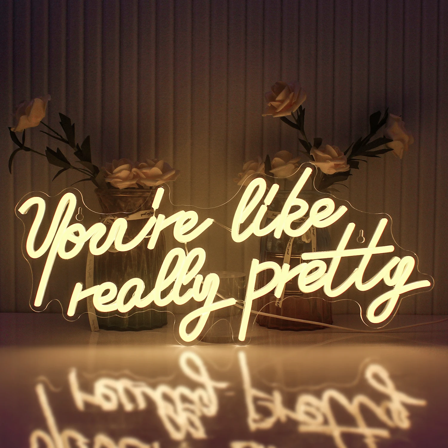 

50*24cm You're Like Really Pretty Neon Signs Led Neon for Wall Decor USB Powered Wedding Bachelorette Party Teen Girls Room Neon