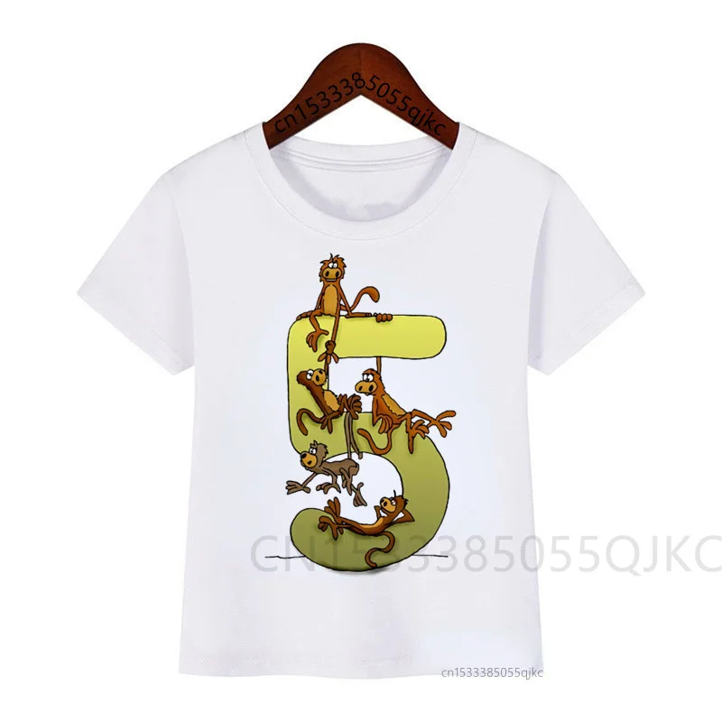 Children's Birthday Number Name Cute Animal Cat Snake Monkey Print T-shirt Boy Girl Animal T-shirt Funny Gift
Children's Birthday Number Name Cute Animal Cat Snake Monkey Print T-shirt Boy Girl Animal T-shirt Funny Gift