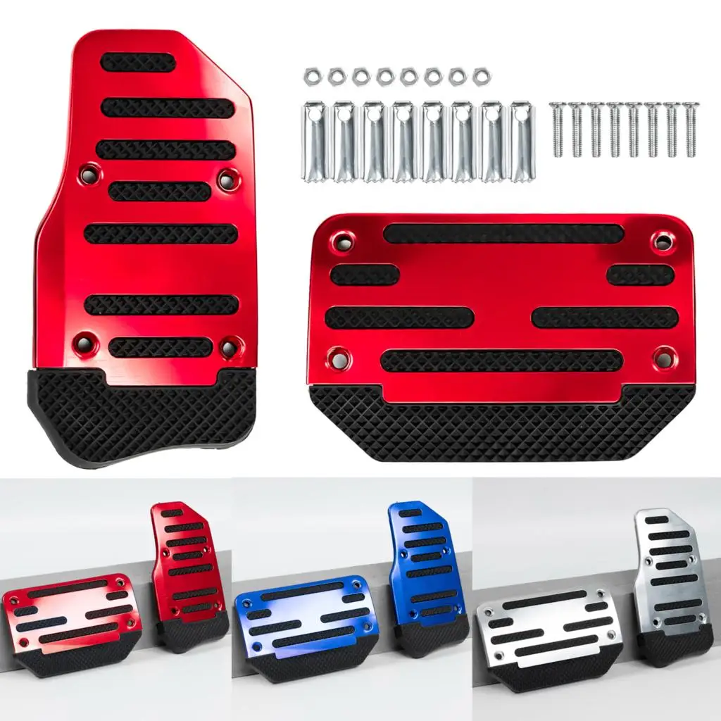 2Pcs Universal Blue/Red/Silver Non-Slip Automatic Gas Brake Foot Pedal Pad Cover Accessories Kit Car Fuel Brake Pedal Cover Trim
2Pcs Universal Blue/Red/Silver Non-Slip Automatic Gas Brake Foot Pedal Pad Cover Accessories Kit Car Fuel Brake Pedal Cover Trim