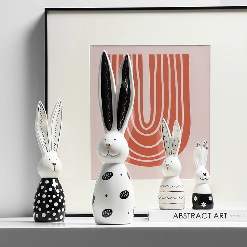 Hand Painted Gold Lines Polka Dot Ceramic Long Ears Rabbit Ornament Living Room Children'S Room Desktop Cartoon Art Decor
Hand Painted Gold Lines Polka Dot Ceramic Long Ears Rabbit Ornament Living Room Children'S Room Desktop Cartoon Art Decor