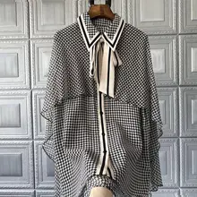 New Blouse Women Spring Autumn Breasted Turn-down Collar Shirts Simple Office Work Blouse Houndstooth Chiffon Vintage Loose Tops
New Blouse Women Spring Autumn Breasted Turn-down Collar Shirts Simple Office Work Blouse Houndstooth Chiffon Vintage Loose Tops
