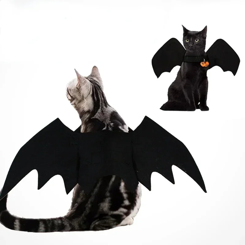 

Halloween Cute Pet Clothes Black Bat Wings Harness Costume Cosplay Cat Dog Halloween Party for Pet Supplies