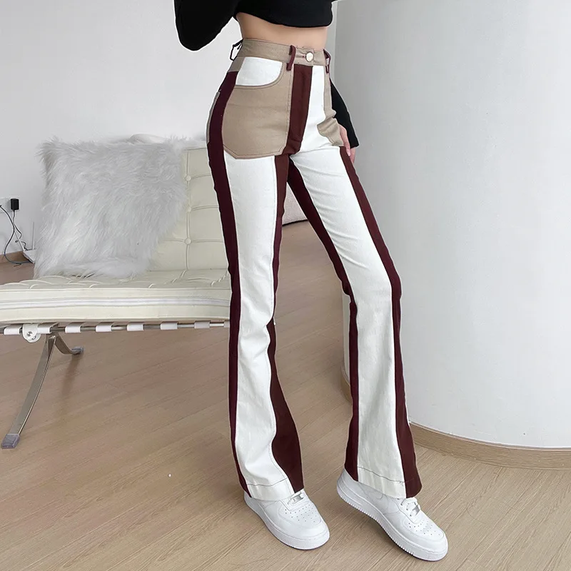 Straight Pants Female 2022 Fall New Personalized Casual Color Blocking with Old High Waist Jeans
Straight Pants Female 2022 Fall New Personalized Casual Color Blocking with Old High Waist Jeans
