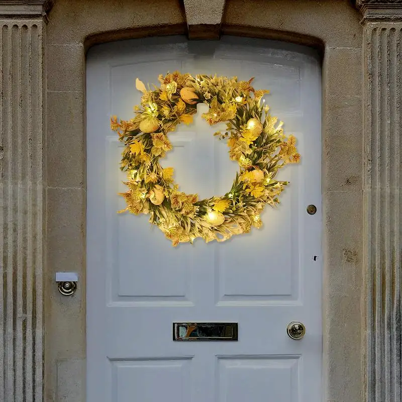 

Front Door Decorative Easter Wreath Easter Wreath Door Decor Happy Easter Gifts With LED Lights Spring Decorating Garland