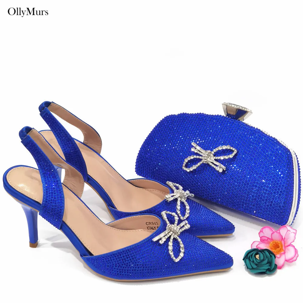 Italian Design Decoration With Rhinestone Woman Shoes And Bag Set Elegant High Heels 8CM Shoes And Bag Set For Wedding Party
Italian Design Decoration With Rhinestone Woman Shoes And Bag Set Elegant High Heels 8CM Shoes And Bag Set For Wedding Party