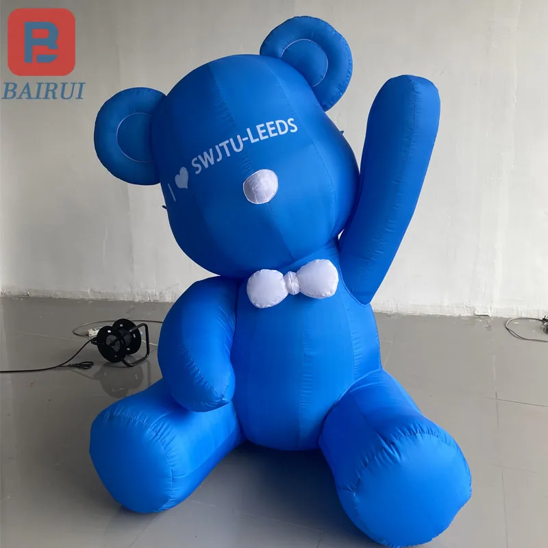 

Giant inflatable bear model tie blue bear stage activities party advertising decoration props size can be customized