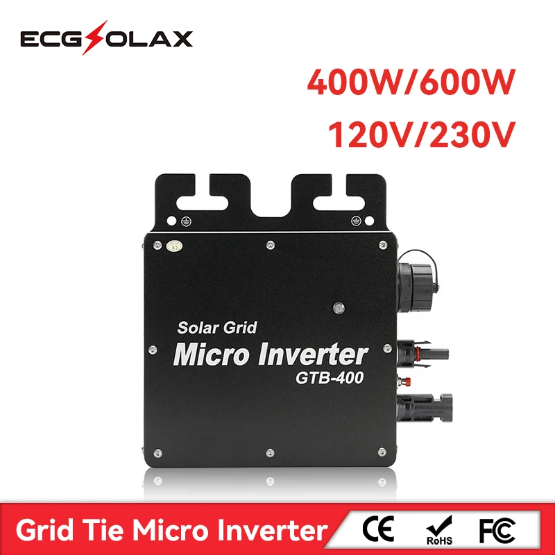 

ECGSOLAX 400W 600W Solar Micro Inverter Grid Tie Pure Sine Wave Solar Inverter 230V Solar Converter With WiFi Network Connection