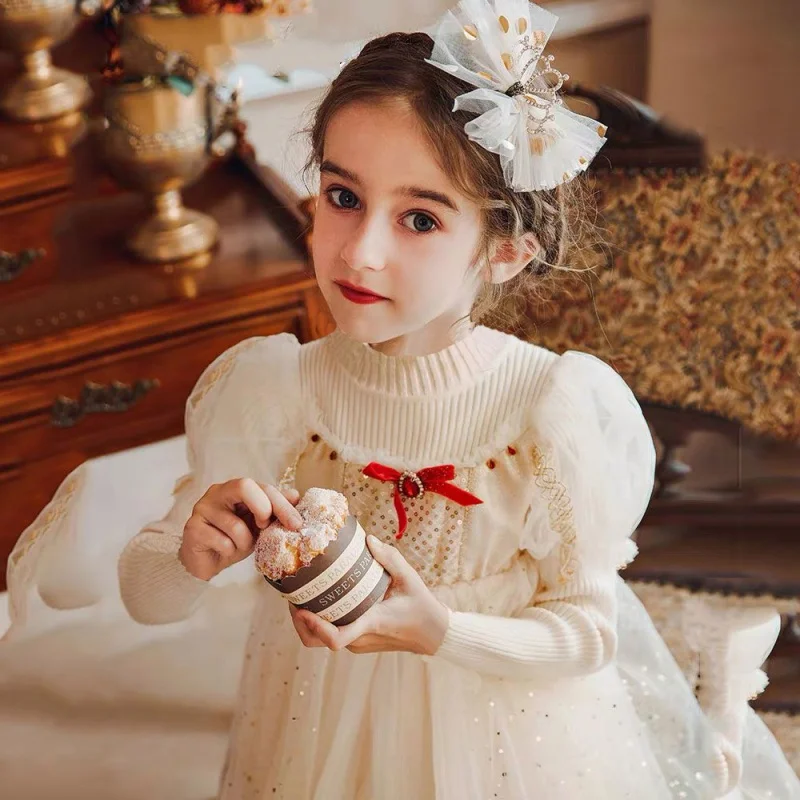 Girls' Dress Little Girl's Dress Western Style Beautiful Puff Sleeve Princess Dress Children's Dress Autumn New
Girls' Dress Little Girl's Dress Western Style Beautiful Puff Sleeve Princess Dress Children's Dress Autumn New