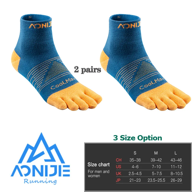 

AONIJIE 2 Pairs E4806 Toe Barefoo Socks Crew Five Fingers Ultra Cycling Running Soccer Basketball Sports Yoga Men Women Marathon