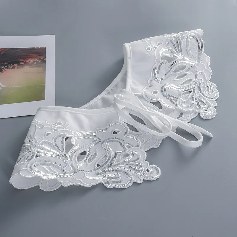 Women Elegant Lace Flower Embroidery False Collar Female Dress Shoulder Wrap Shawl Girls Big Lapel Shawl Detachable Collar
Women Elegant Lace Flower Embroidery False Collar Female Dress Shoulder Wrap Shawl Girls Big Lapel Shawl Detachable Collar