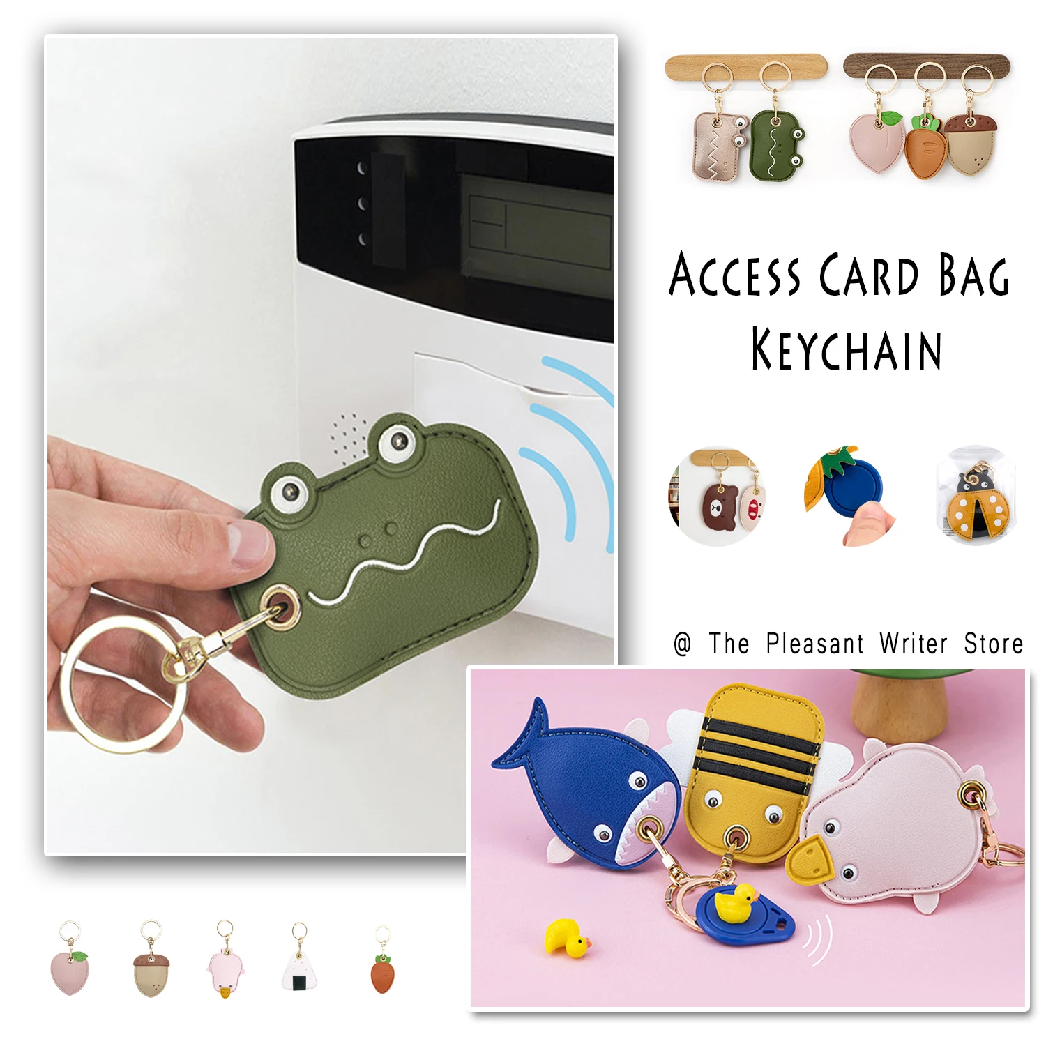 1PC PU Leather Keychain Access Card Case Cartoon Animals Fruits Pattern Bag Pendant Key Ring Pet ID Card Holder Protection Cover
1PC PU Leather Keychain Access Card Case Cartoon Animals Fruits Pattern Bag Pendant Key Ring Pet ID Card Holder Protection Cover