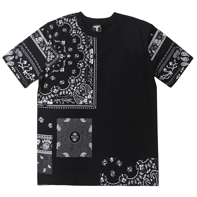 Summer Harajuku Cashew Print Patchwork Black Cotton Men's T Shirt Short Sleeve Casual Loose Top Tees High Street Unisex Tanks
Summer Harajuku Cashew Print Patchwork Black Cotton Men's T Shirt Short Sleeve Casual Loose Top Tees High Street Unisex Tanks