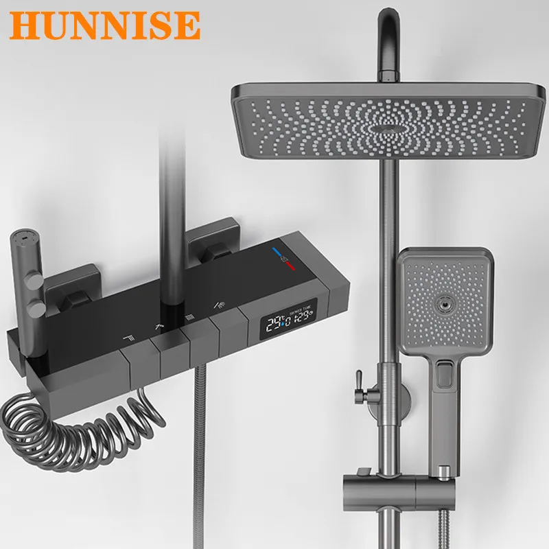 Square Piano Digital Shower Set Hot Cold Brass Bathroom Shower Sprinlker Faucets Wall Mounted Thermostatic Piano Shower System
Square Piano Digital Shower Set Hot Cold Brass Bathroom Shower Sprinlker Faucets Wall Mounted Thermostatic Piano Shower System