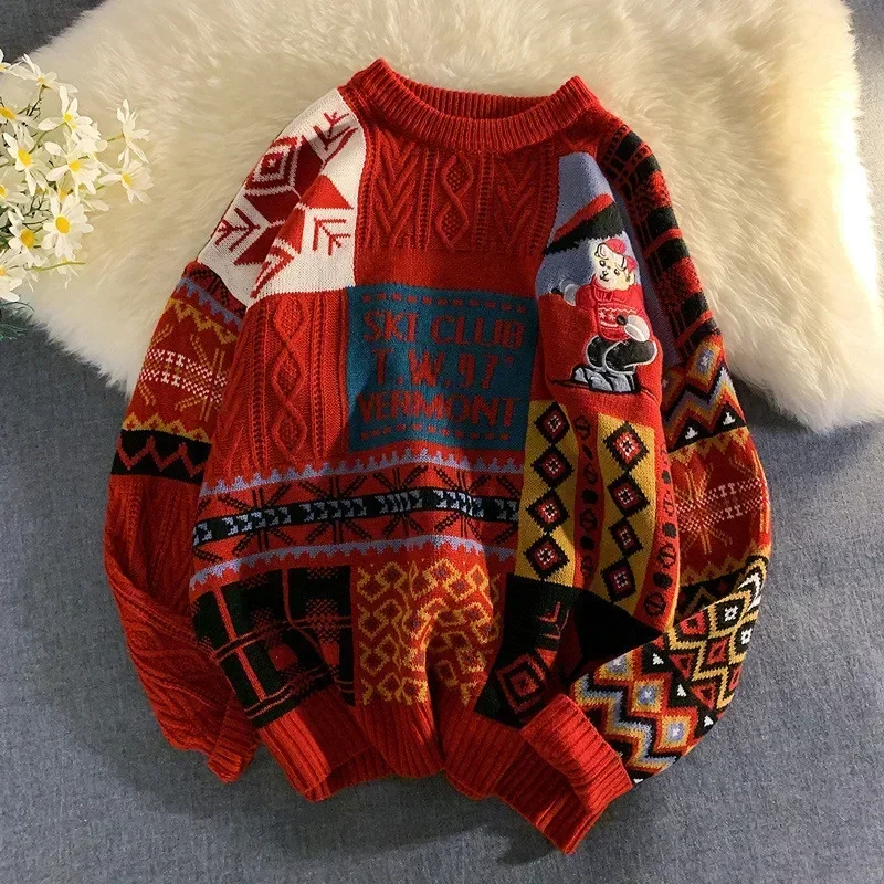Christmas Men Sweater Autumn Winter Warm Casual Cartoon Printed Pullover Lazy Style O-neck Harajuku Men Sweater Couple Pullovers
Christmas Men Sweater Autumn Winter Warm Casual Cartoon Printed Pullover Lazy Style O-neck Harajuku Men Sweater Couple Pullovers