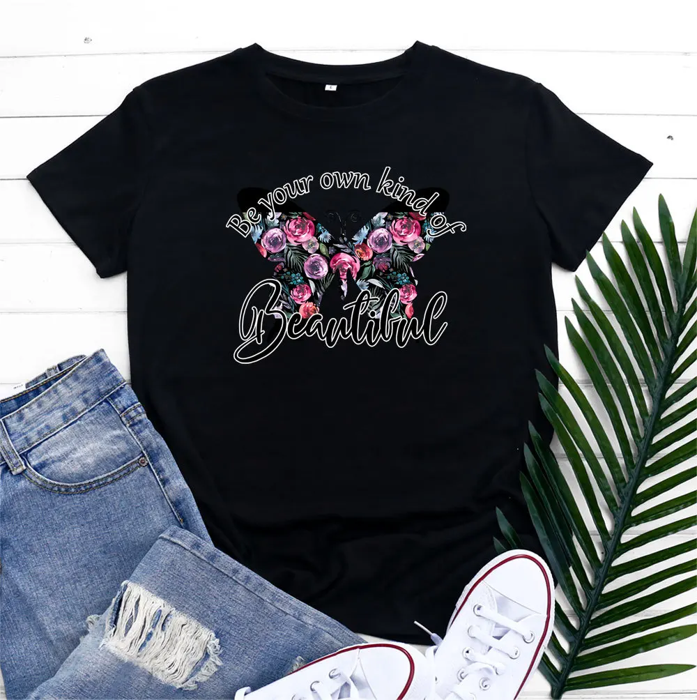New 100% Cotton Women T-shirt Print Clothes Lovely Female Tops Tee Tshirt Fashion Cartoon Flower Butterfly O-neck Ladies
New 100% Cotton Women T-shirt Print Clothes Lovely Female Tops Tee Tshirt Fashion Cartoon Flower Butterfly O-neck Ladies