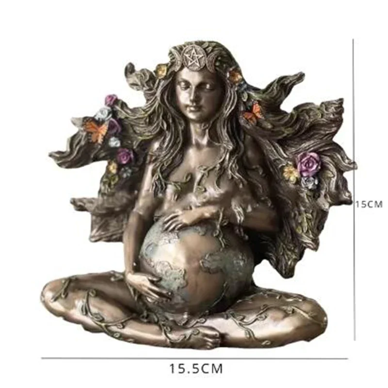 

Mother Earth Gaia Statue with Butterfly Character, Model Sculpture, Art Work,pregnant, Resin Crafts, Ornaments, Home Decorations