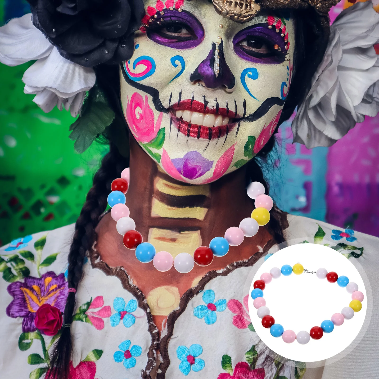 Bead Necklace Beautiful Rainbow Color Decor Acrylic Necklace for Festival Carnival Party
Bead Necklace Beautiful Rainbow Color Decor Acrylic Necklace for Festival Carnival Party