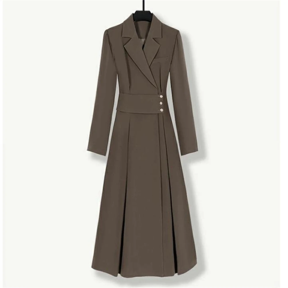 Elegant Belted Ruffled Shirt Dress Women 2024 Pleated Long Sleeve Midi Sundress Fashion Solid Suit Collar Office Vestidos
Elegant Belted Ruffled Shirt Dress Women 2024 Pleated Long Sleeve Midi Sundress Fashion Solid Suit Collar Office Vestidos