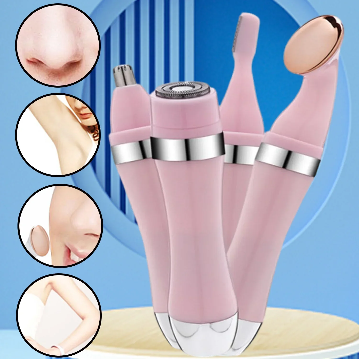 Electric Shaver,4 in 1 Hair Remover Razor Multifunction Armpit Leg Chest Nose Eyebrow Bikini Trimmer Shaper Facial Massager
Electric Shaver,4 in 1 Hair Remover Razor Multifunction Armpit Leg Chest Nose Eyebrow Bikini Trimmer Shaper Facial Massager