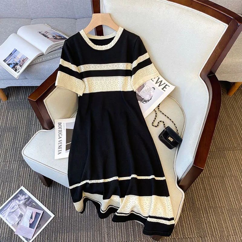 Summer short sleeve hollow out knit dress for women o neck mid-length A-LINE women's Dresses
Summer short sleeve hollow out knit dress for women o neck mid-length A-LINE women's Dresses